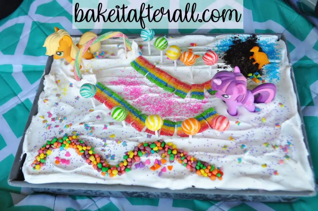 My Little Pony rainbow unicorn ice cream cake