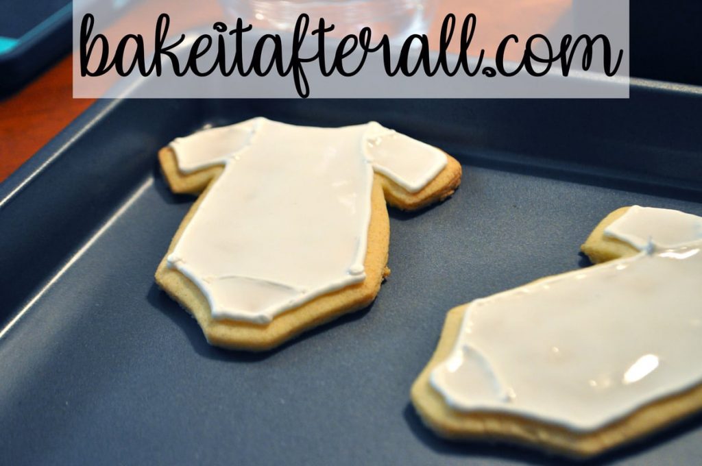 top cookie outlined and flooded with royal icing