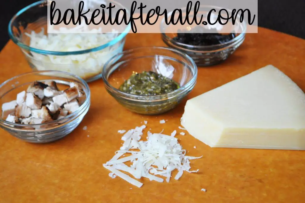 ingredients for Chicken Pizza with Nut Free Pesto