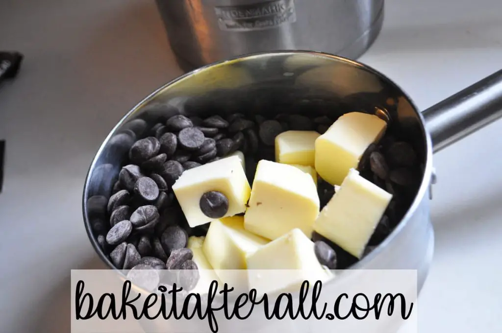 butter and chocolate in double boiler