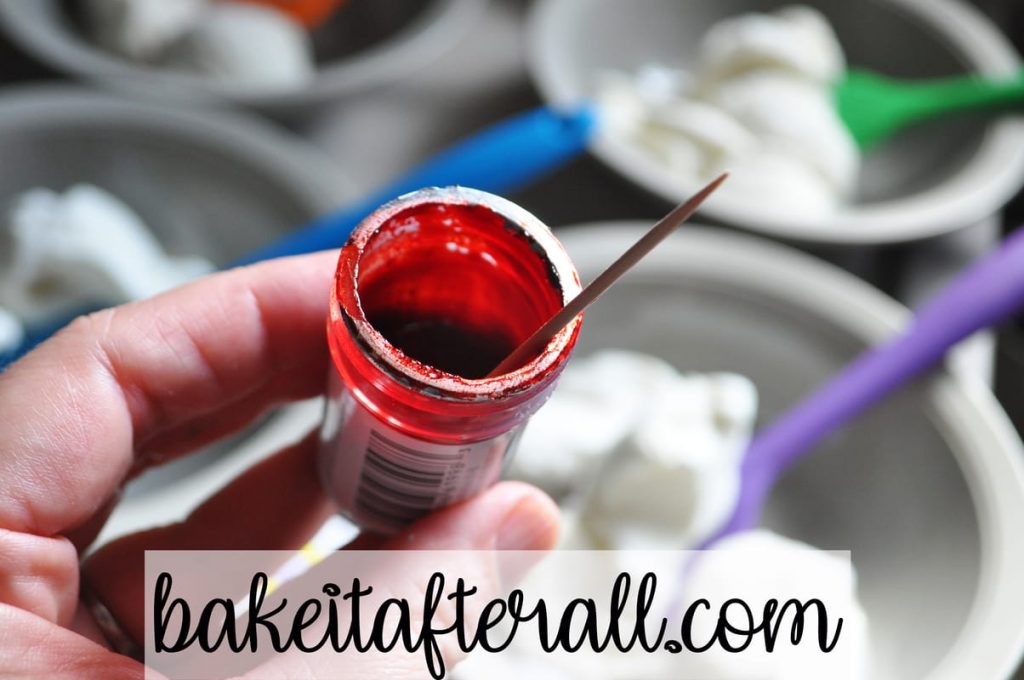 toothpick in red food coloring