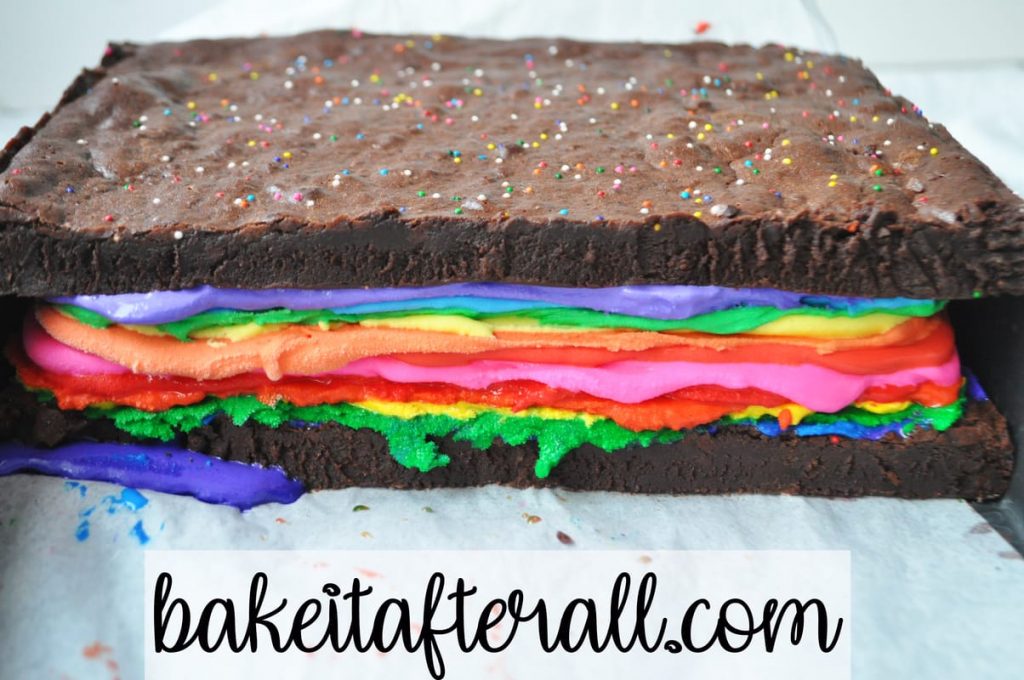 rainbow brownie ice cream sandwiches uncut for Rainbow Brownie Ice Cream Sandwiches