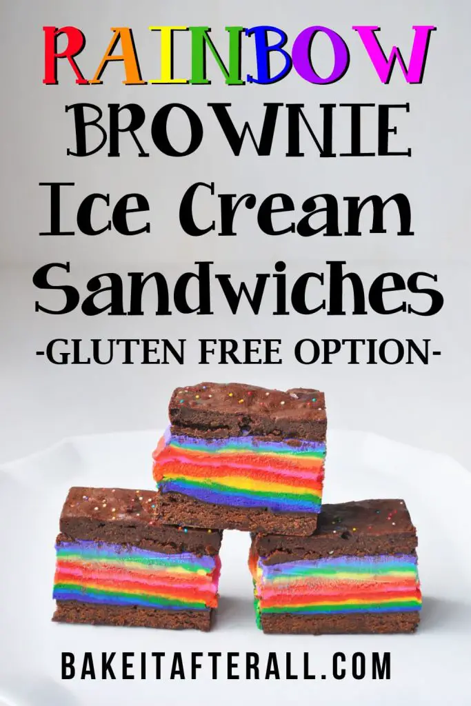 Rainbow Brownie Ice Cream Sandwiches Pin