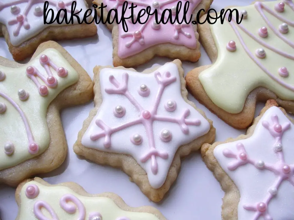 pastel christmas sugar cookies