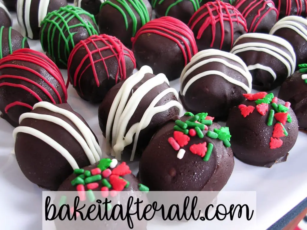 Holiday Oreo Truffles on a white plate