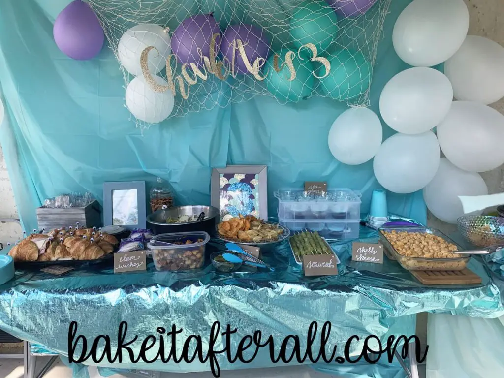 under the sea birthday party food table