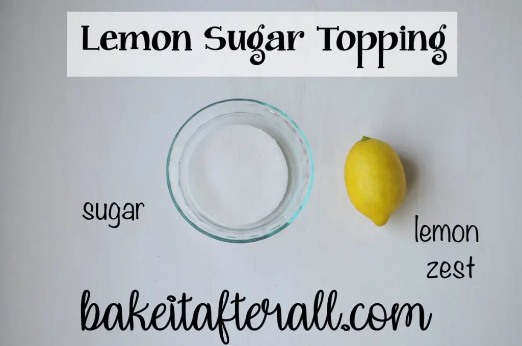 Lemon Sugar Topping ingredients overhead shot