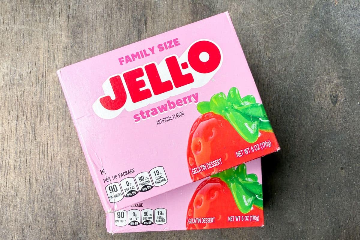 boxes of strawberry Jello