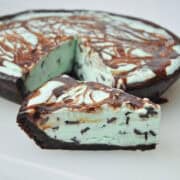 Grasshopper Pie slice in front of pie
