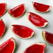 Watermelon Jello Slices on a white plate
