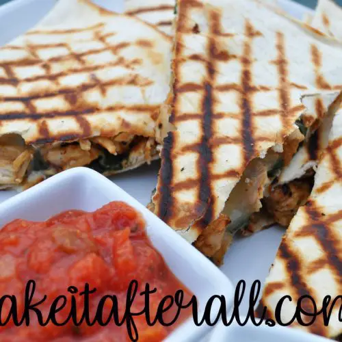 chicken and spinach quesadillas
