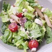 chicken Caesar salad in a bowl