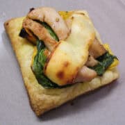 a Chicken and Pumpkin Tart appetizer on a plate