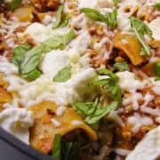 skillet lasagna in a pan