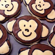 monkey face sugar cookies with royal icing