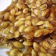 a stacked pile of pumpkin seed brittle