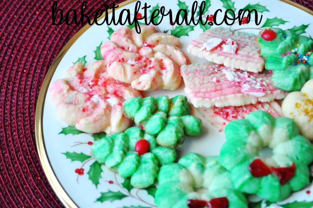 Christmas Butter Cookies on a plate