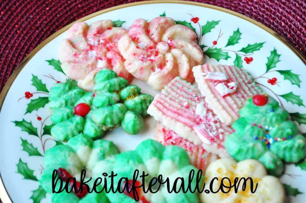 Christmas Butter Cookies on a plate