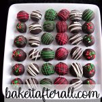 Holiday Oreo Truffles on a white plate