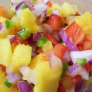 up close of mango salsa