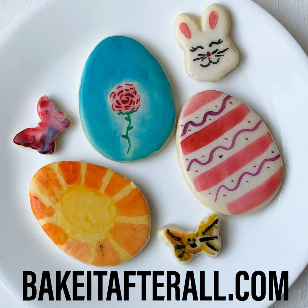 Painted Easter Watercolor Cookies
