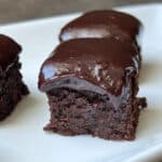 Blueberry Ganache Brownies on a white plate
