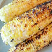 Italian Charcoal Grilled Corn on a plate
