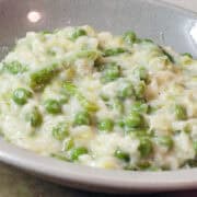 a bowl of spring green risotto