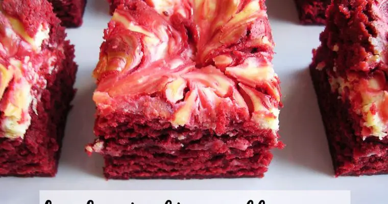 Red Velvet Brownies with Cheesecake Swirl