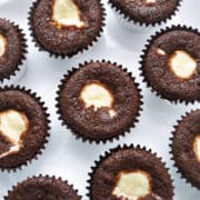 Mexican Chocolate Black Bottom Cupcakes on a white plate