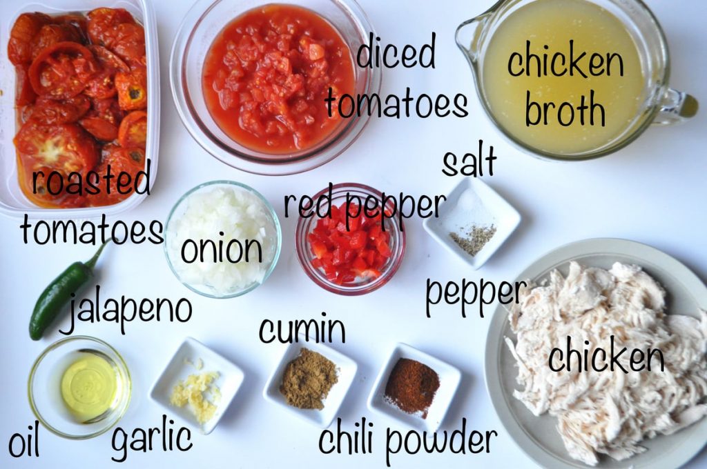 Simplified Chicken Tortilla Soup ingredients