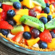 tippins copycat ambrosia pie in a glass pie plate
