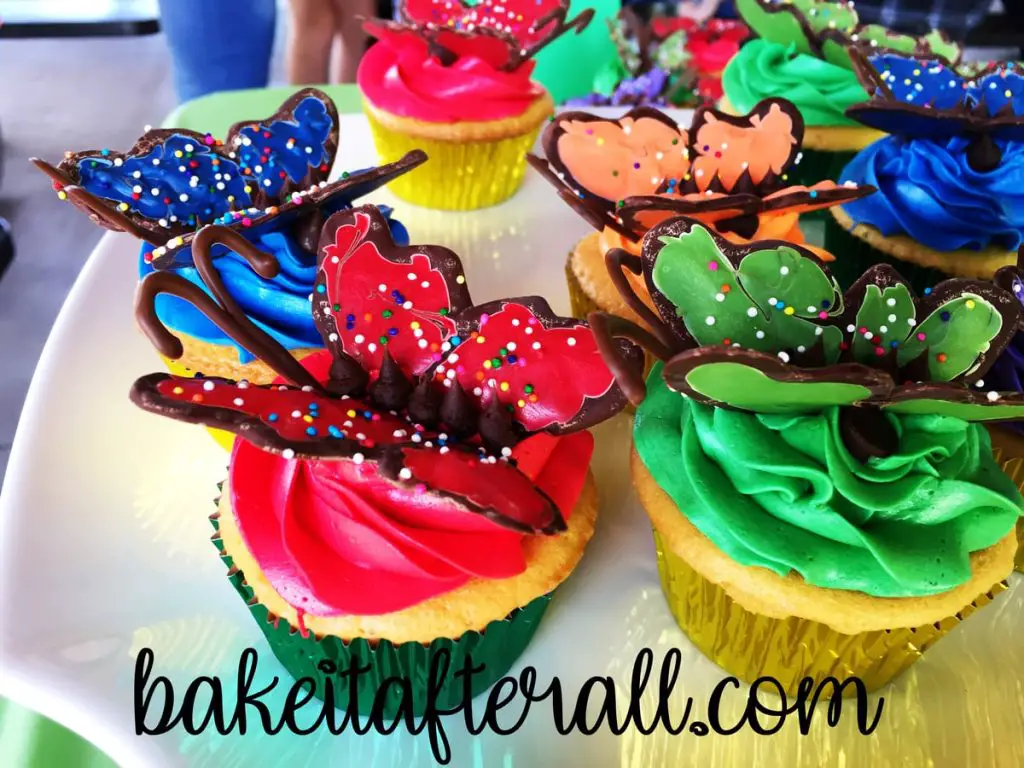 Butterfly Cupcakes on a white plate