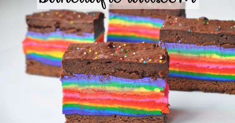Rainbow Brownie Ice Cream Sandwiches