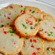 a platter of Santa's Whiskers cookies