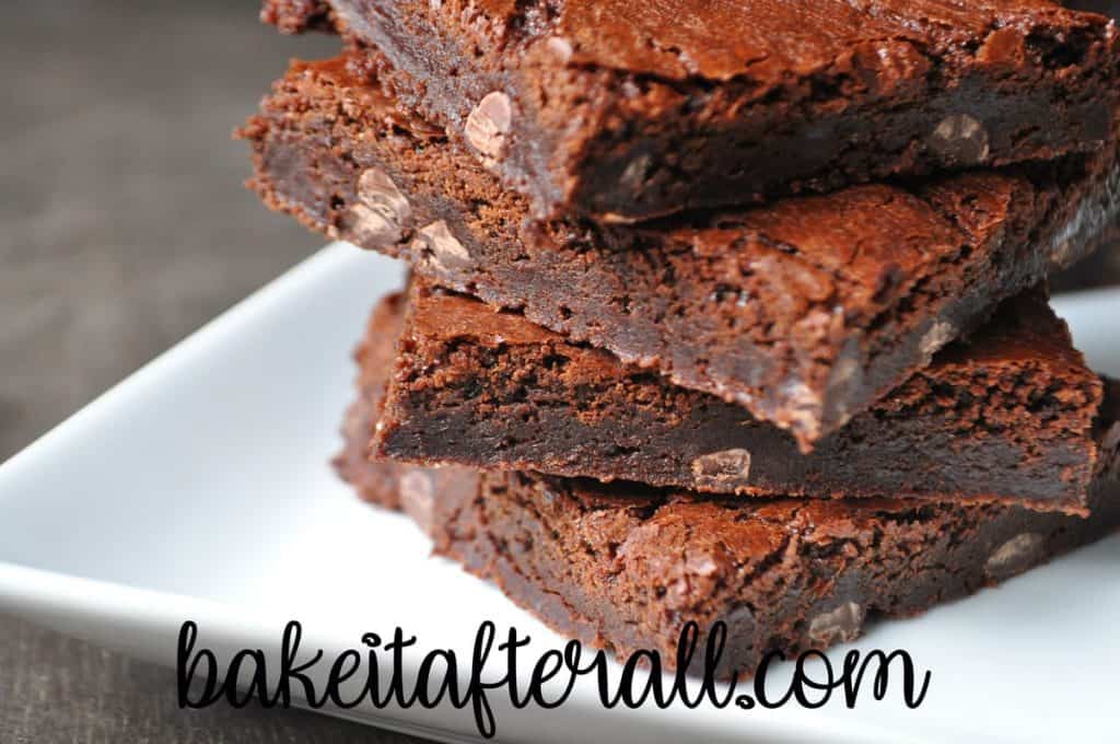 up close view of outrageous brownies stack