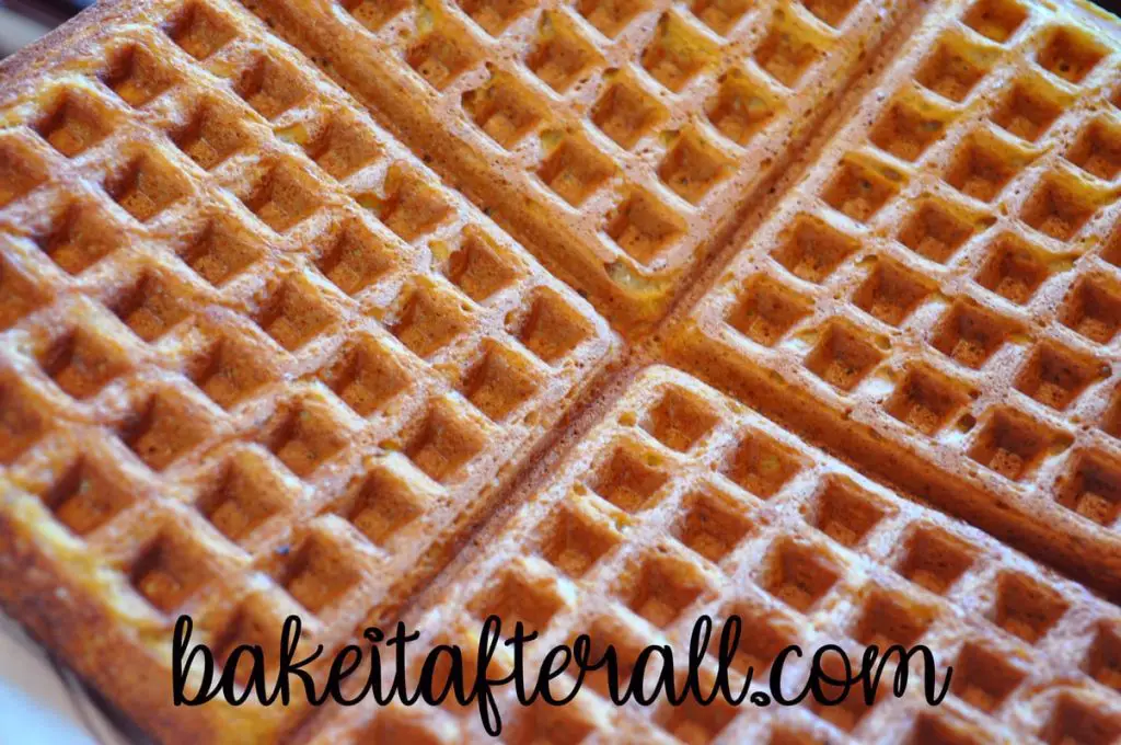 pumpkin waffles ready to be served