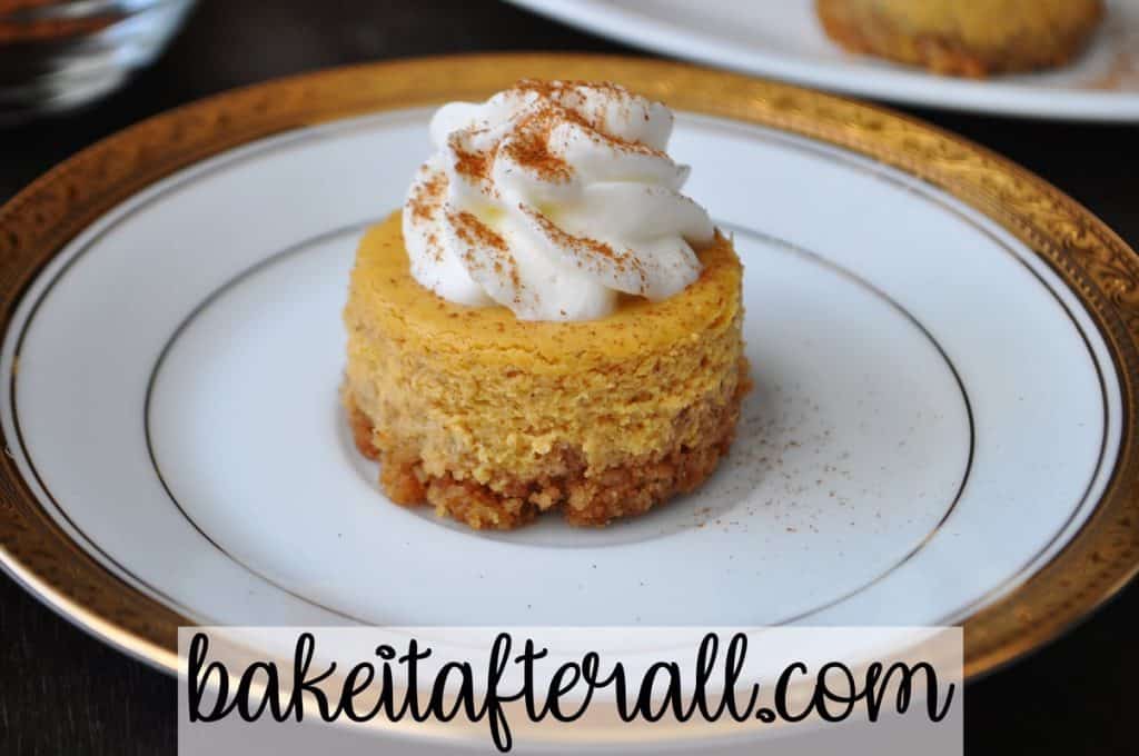 Mini Pumpkin Cheesecakes on a Plate