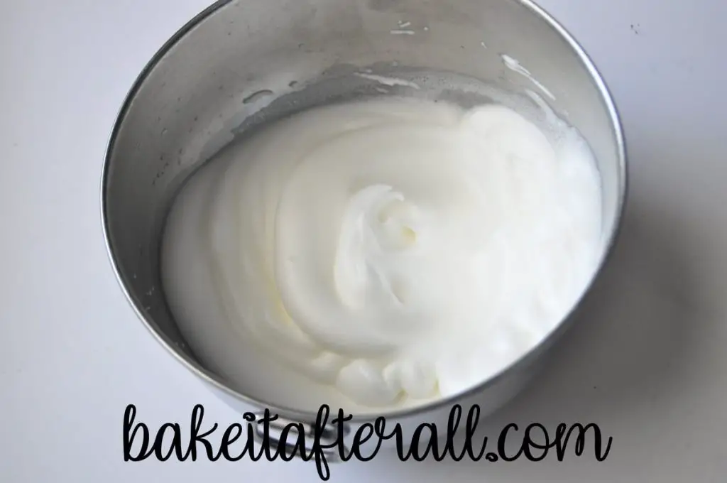 egg whites whipped in a bowl