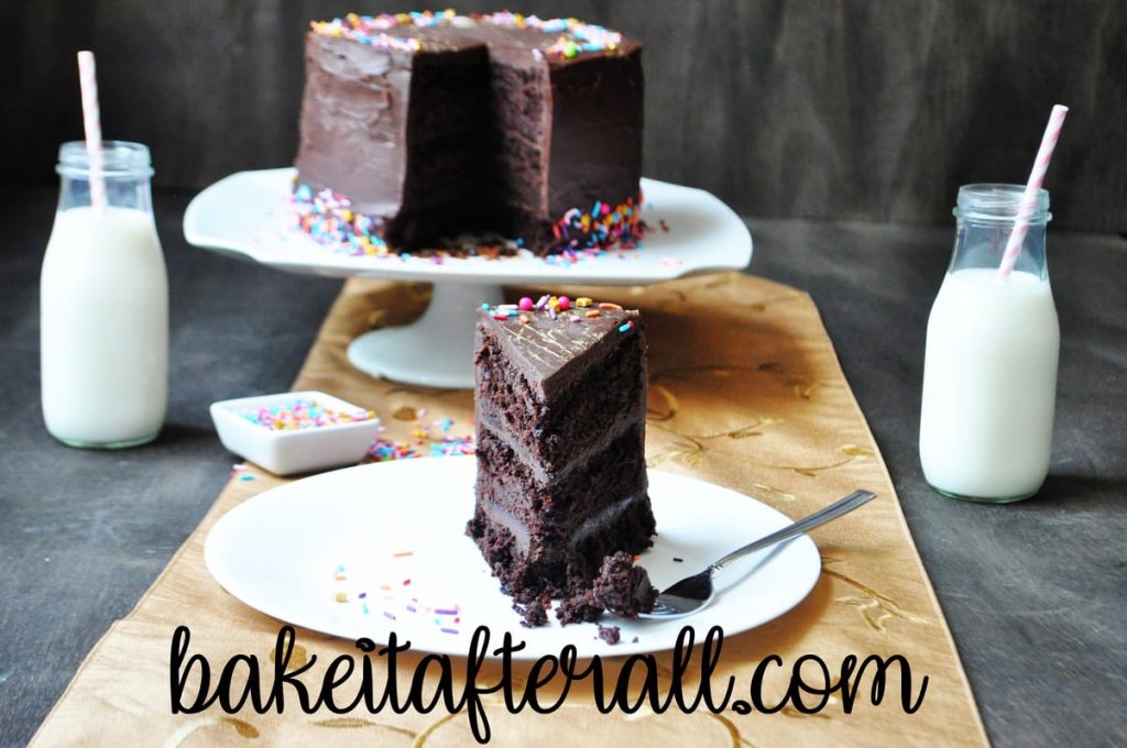 chocolate layer cake slice
