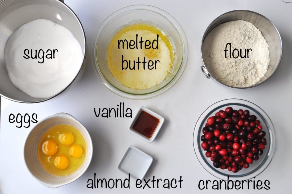 Cranberry Christmas Cake ingredients