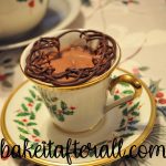 Fancy Hot Chocolate in a holiday tea cup