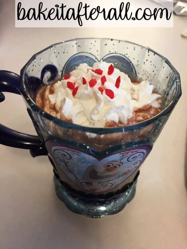 cup with whipped cream and Valentine's sprinkles