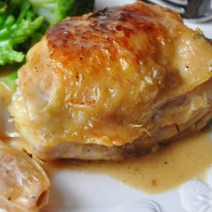 Roasted Chicken with Garlic Pan Sauce recipe photo