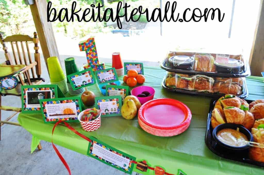 food table at Very Hungry Caterpillar Birthday