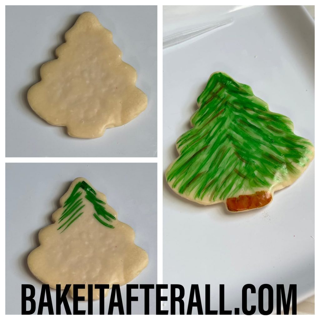 Painted Watercolor Cookies Evergreen Tree
