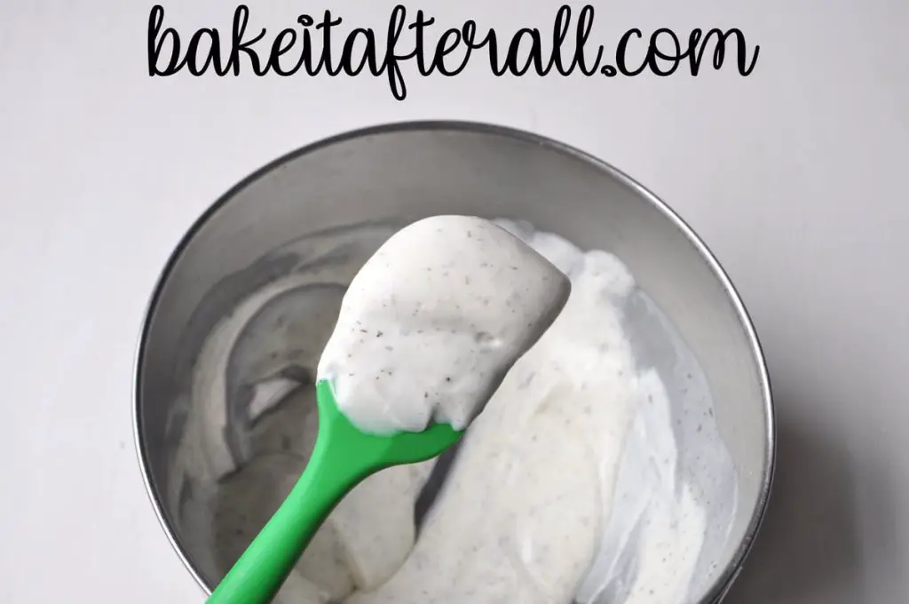 quick buttermilk ranch dressing on a small silicone spatula