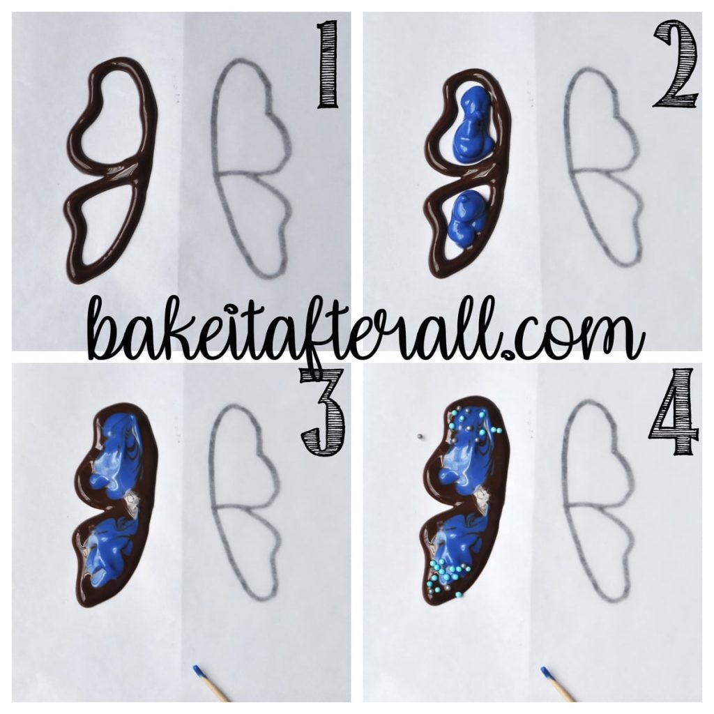Butterfly wing step by step photo collage