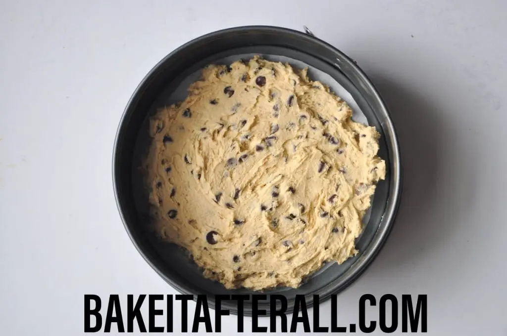 cookie dough spread in pan