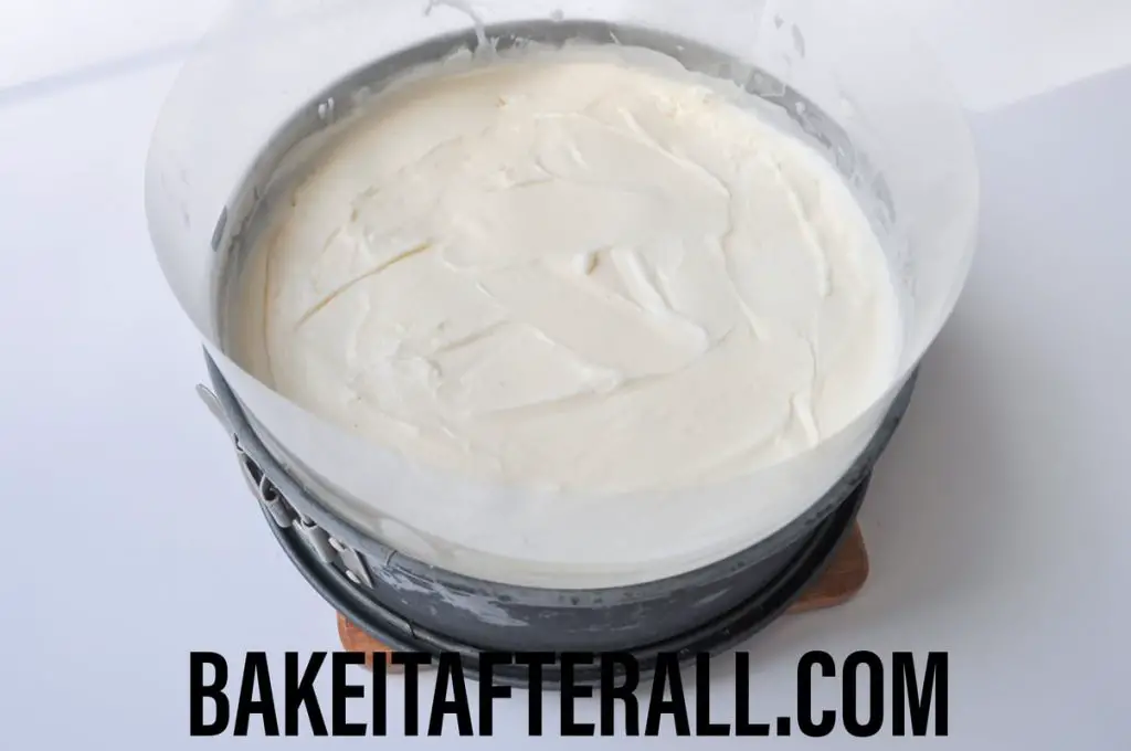 vanilla ice cream spread in the pan